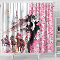 Kentucky Horse Racing Shower Curtain Derby Day - Pink Out Party