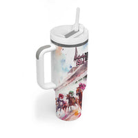 Kentucky Horse Racing Tumbler With Handle Derby Day - Pink Out Party