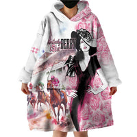 Kentucky Horse Racing Wearable Blanket Hoodie Derby Day - Pink Out Party