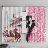 Kentucky Horse Racing Window Curtain Derby Day - Pink Out Party