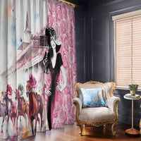 Kentucky Horse Racing Window Curtain Derby Day - Pink Out Party