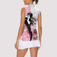 Kentucky Horse Racing Women Sleeveless Polo Shirt Derby Day - Pink Out Party