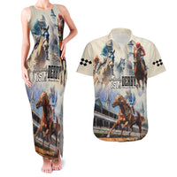 Kentucky Horse Racing Couples Matching Tank Maxi Dress and Hawaiian Shirt For The Roses