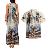 Kentucky Horse Racing Couples Matching Tank Maxi Dress and Hawaiian Shirt For The Roses
