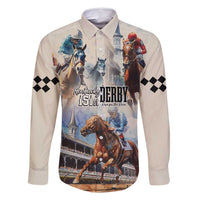 Kentucky Horse Racing Family Matching Off Shoulder Short Dress and Hawaiian Shirt For The Roses