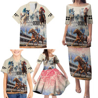 Kentucky Horse Racing Family Matching Puletasi and Hawaiian Shirt For The Roses