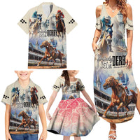 Kentucky Horse Racing Family Matching Summer Maxi Dress and Hawaiian Shirt For The Roses