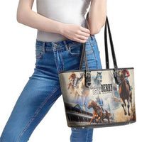 Kentucky Horse Racing Leather Tote Bag For The Roses