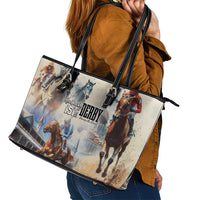 Kentucky Horse Racing Leather Tote Bag For The Roses