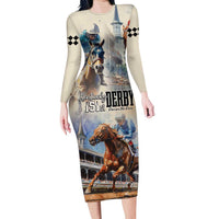 Kentucky Horse Racing Long Sleeve Bodycon Dress For The Roses