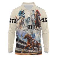 Kentucky Horse Racing Long Sleeve Polo Shirt For The Roses
