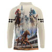 Kentucky Horse Racing Long Sleeve Polo Shirt For The Roses
