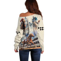 Kentucky Horse Racing Off Shoulder Sweater For The Roses
