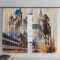 Kentucky Horse Racing Window Curtain For The Roses