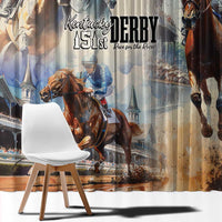 Kentucky Horse Racing Window Curtain For The Roses