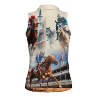 Kentucky Horse Racing Women Sleeveless Polo Shirt For The Roses
