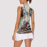 Kentucky Horse Racing Women Sleeveless Polo Shirt For The Roses