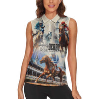 Kentucky Horse Racing Women Sleeveless Polo Shirt For The Roses