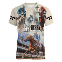 Kentucky Horse Racing Women V-Neck T-Shirt For The Roses