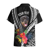 Personalised Polynesian Dog Hawaiian Shirt Rottweiler With Polynesia Pattern Curve Style - Wonder Print Shop