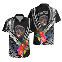 Personalised Polynesian Dog Hawaiian Shirt Rottweiler With Polynesia Pattern Curve Style - Wonder Print Shop
