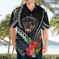 Personalised Polynesian Dog Hawaiian Shirt Rottweiler With Polynesia Pattern Curve Style - Wonder Print Shop