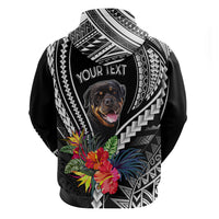 Personalised Polynesian Dog Hoodie Rottweiler With Polynesia Pattern Curve Style - Wonder Print Shop