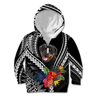 Personalised Polynesian Dog Kid Hoodie Rottweiler With Polynesia Pattern Curve Style - Wonder Print Shop