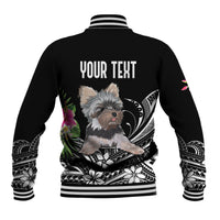 Personalised Polynesian Baseball Jacket With Yorkshire Terrier Floral Style LT7 - Wonder Print Shop