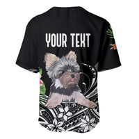 Personalised Polynesian Baseball Jersey With Yorkshire Terrier Floral Style LT7 - Wonder Print Shop
