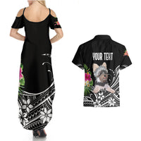 Personalised Polynesian Couples Matching Summer Maxi Dress and Hawaiian Shirt With Yorkshire Terrier Floral Style LT7 - Wonder Print Shop