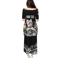 Personalised Polynesian Puletasi With Yorkshire Terrier Floral Style - Wonder Print Shop
