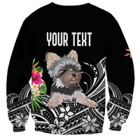 Personalised Polynesian Sweatshirt With Yorkshire Terrier Floral Style - Wonder Print Shop