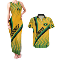 Personalised Jamaica Couples Matching Tank Maxi Dress And Hawaiian Shirt Kente Pattern Basic - Yellow LT7 - Wonder Print Shop