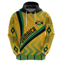 Personalised Jamaica Hoodie Kente Pattern Basic - Yellow - Wonder Print Shop