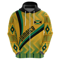 Personalised Jamaica Hoodie Kente Pattern Basic - Yellow - Wonder Print Shop