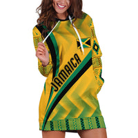 Personalised Jamaica Hoodie Dress Kente Pattern Basic - Yellow - Wonder Print Shop