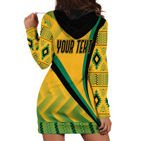 Personalised Jamaica Hoodie Dress Kente Pattern Basic - Yellow - Wonder Print Shop
