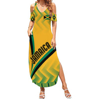 Jamaica Summer Maxi Dress Kente Pattern Basic - Yellow - Wonder Print Shop
