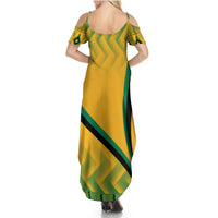 Jamaica Summer Maxi Dress Kente Pattern Basic - Yellow - Wonder Print Shop