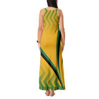 Jamaica Tank Maxi Dress Kente Pattern Basic - Yellow - Wonder Print Shop