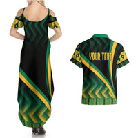 Personalised Jamaica Couples Matching Summer Maxi Dress and Hawaiian Shirt Kente Pattern Basic - Black LT7 - Wonder Print Shop