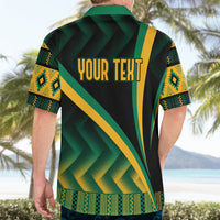 Personalised Jamaica Hawaiian Shirt Kente Pattern Basic - Black - Wonder Print Shop