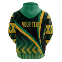 Personalised Jamaica Hoodie Kente Pattern Basic - Black - Wonder Print Shop