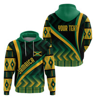 Personalised Jamaica Hoodie Kente Pattern Basic - Black - Wonder Print Shop