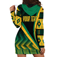 Personalised Jamaica Hoodie Dress Kente Pattern Basic - Black - Wonder Print Shop