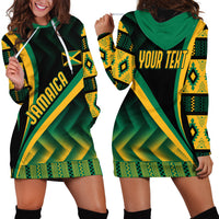 Personalised Jamaica Hoodie Dress Kente Pattern Basic - Black - Wonder Print Shop