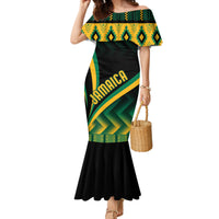Jamaica Mermaid Dress Kente Pattern Basic - Black - Wonder Print Shop