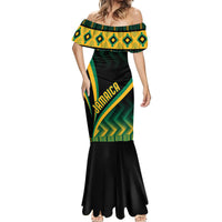 Jamaica Mermaid Dress Kente Pattern Basic - Black - Wonder Print Shop