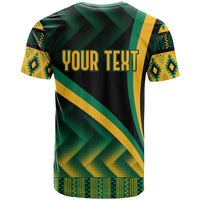 Personalised Jamaica T Shirt Kente Pattern Basic - Black - Wonder Print Shop
